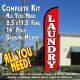 Laundry (Red/White) Windless Advertising Feather Banner – Complete Flag Kit