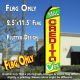 MAL CREDITO OK (Green/Yellow) Flutter Polyknit Feather Flag (11.5 x 2.5 feet)