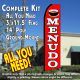 MENUDO (Red) Flutter Feather Banner Flag Kit (Flag, Pole, and Ground Mount)