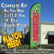MUFFLERS (Green/Red) Flutter Feather Banner Flag Kit (Flag, Pole, & Ground Mt)