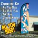 Nails (Blue) Windless Feather Banner Flag Kit (Flag, Pole, & Ground Mt)