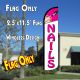 NAILS (Pink/White) Windless Polyknit Feather Flag (2.5 x 11.5 feet)