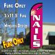 Nails (Pink/White) Windless Polyknit Feather Flag (3 x 11.5 feet)