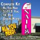 NAILS (Pink/White) Flutter Feather Banner Flag Kit (Flag, Pole, & Ground Mt)