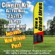 NEW & USED TIRES (Yellow/Black) Econo Feather Banner Flag Kit (Flag, Pole, & Ground Mt)
