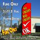 No Credit Bad Credit Ok (Red) Windless Advertising Feather Banner – Flag Only