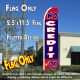NO CREDIT OK (Red/Blue) Flutter Feather Banner Flag (11.5 x 2.5 Feet)