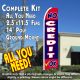 NO CREDIT OK (Red/Blue) Flutter Feather Banner Flag Kit (Flag, Pole, & Ground Mt)