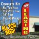 NOW LEASING (Red) Windless Feather Banner Flag Kit (Flag, Pole, & Ground Mt)