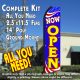 NOW OPEN (Patriotic) Flutter Feather Banner Flag Kit (Flag, Pole, & Ground Mt)