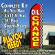 OIL CHANGE (Checkered) Flutter Feather Banner Flag Kit (Flag, Pole, & Ground Mt)