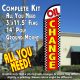 Oil Change (Checkered) Windless Feather Banner Flag Kit (Flag, Pole, & Ground Mt)