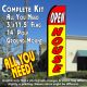 OPEN HOUSE (Red/Yellow) Flutter Feather Banner Flag Kit (Flag, Pole, & Ground Mt)