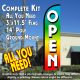 Open (Multi-colored) Windless Feather Banner Flag Kit (Flag, Pole, & Ground Mt)