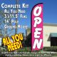 Open (Pink/White) Windless Feather Banner Flag Kit (Flag, Pole, & Ground Mt)
