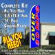 OVER 30 MPG (Blue) Flutter Feather Banner Flag Kit (Flag, Pole, & Ground Mt)