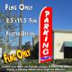 PARKING (Red) Flutter Feather Banner Flag (11.5 x 2.5 Feet)