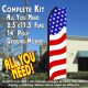 PATRIOTIC (Waves) Flutter Feather Banner Flag Kit (Flag, Pole, & Ground Mt)