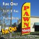 PAWN SHOP Buy Sell Loan (Red/Yellow) Flutter Polyknit Feather Flag (11.5 x 2.5 feet)