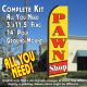 PAWN SHOP Buy Sell Loan (Red/Yellow) Flutter Feather Banner Flag Kit (Flag, Pole, & Ground Mt)