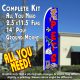 PETS (Blue) Flutter Feather Banner Flag Kit (Flag, Pole, & Ground Mt)