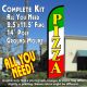 Pizza (Tri-color/Black) Windless Feather Banner Flag Kit (Flag, Pole, & Ground Mt)