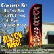 POLLO ASADO (Black/Flames) Flutter Feather Banner Flag Kit (Flag, Pole, & Ground Mt)