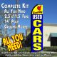 QUALITY USED CARS (Yellow/Blue) Flutter Feather Banner Flag Kit (Flag, Pole, & Ground Mt)