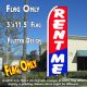 RENT ME (Red/Blue) Flutter Feather Banner Flag (11.5 x 3 Feet)