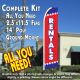 RENTALS (Blue/Red) Flutter Feather Banner Flag Kit (Flag, Pole, & Ground Mt)