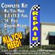 REPAIR (Blue/Checkered) Flutter Feather Banner Flag Kit (Flag, Pole, & Ground Mt)