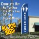 RESTROOMS (Blue) Flutter Feather Banner Flag Kit (Flag, Pole, & Ground Mt)