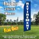 RETIREMENT blue whie flutter flag