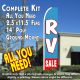 Rv Sale (Blue/Red) Windless Advertising Feather Banner – Complete Flag Kit