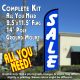 SALE (Blue/White) Windless Feather Banner Flag Kit (Flag, Pole, & Ground Mt)
