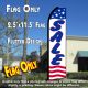 SALE (Stars & Stripes) Flutter Polyknit Feather Flag (11.5 x 2.5 feet)