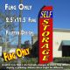 Self Storage (Red/Yellow) Windless Polyknit Feather Flag (3 x 11.5 feet)
