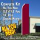 Solid BURGUNDY Flutter Feather Banner Flag Kit (Flag, Pole, and Ground Mount)
