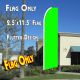 Solid LIME GREEN Flutter Feather Banner Flag (11.5 x 2.5 Feet)