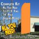 Solid NEON ORANGE Flutter Feather Banner Flag Kit (Flag, Pole, & Ground Mt)