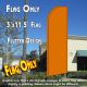 Solid ORANGE (Pumpkin) Flutter Feather Banner Flag (11.5 x 3 Feet)