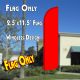 Solid RED Windless Polyknit Feather Flag (2.5 x 11.5 feet)