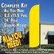 Solid YELLOW Windless Feather Banner Flag Kit (Flag, Pole, & Ground Mt)