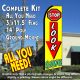 Stop Look Save (Yellow/Green) Windless Advertising Feather Banner – Complete Flag Kit