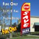 STOP SAVE HERE (Red/Blue) Flutter Feather Banner Flag (11.5 x 3 Feet)