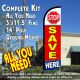 Stop Save Here Windless Feather Banner Flag Kit (Flag, Pole, & Ground Mt)