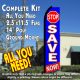STOP SAVE NOW (Blue/White) Flutter Feather Banner Flag Kit (Flag, Pole, & Ground Mt)