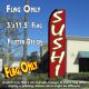 SUSHI (Pink) Flutter Feather Banner Flag (11.5 x 3 Feet)