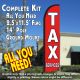 TAX SERVICES (Red) Windless Feather Banner Flag Kit (Flag, Pole, & Ground Mt)