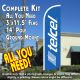 TelCel Windless Feather Banner Flag Kit (Flag, Pole, & Ground Mt)